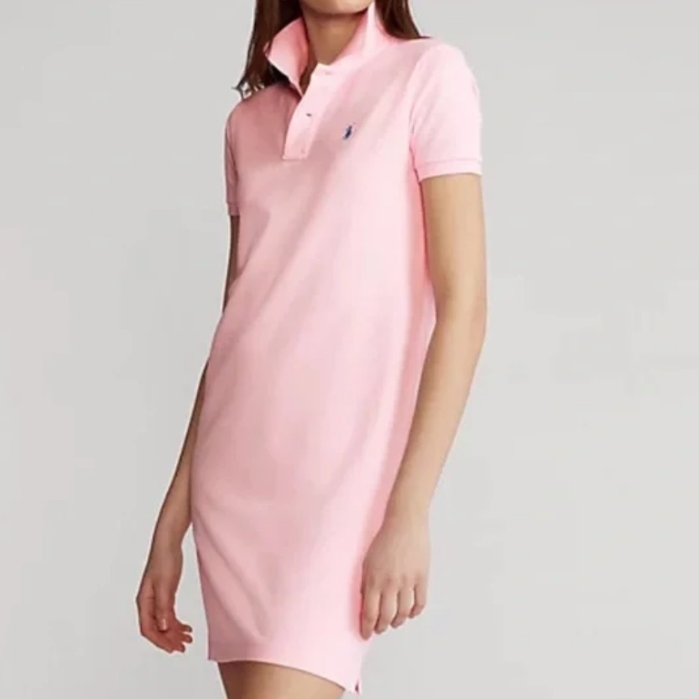 Polo Ralph Lauren Soft Pink Cotton Mesh Mini Dress